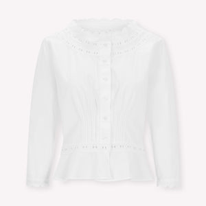 White cotton victoriana-style Sophie blouse
