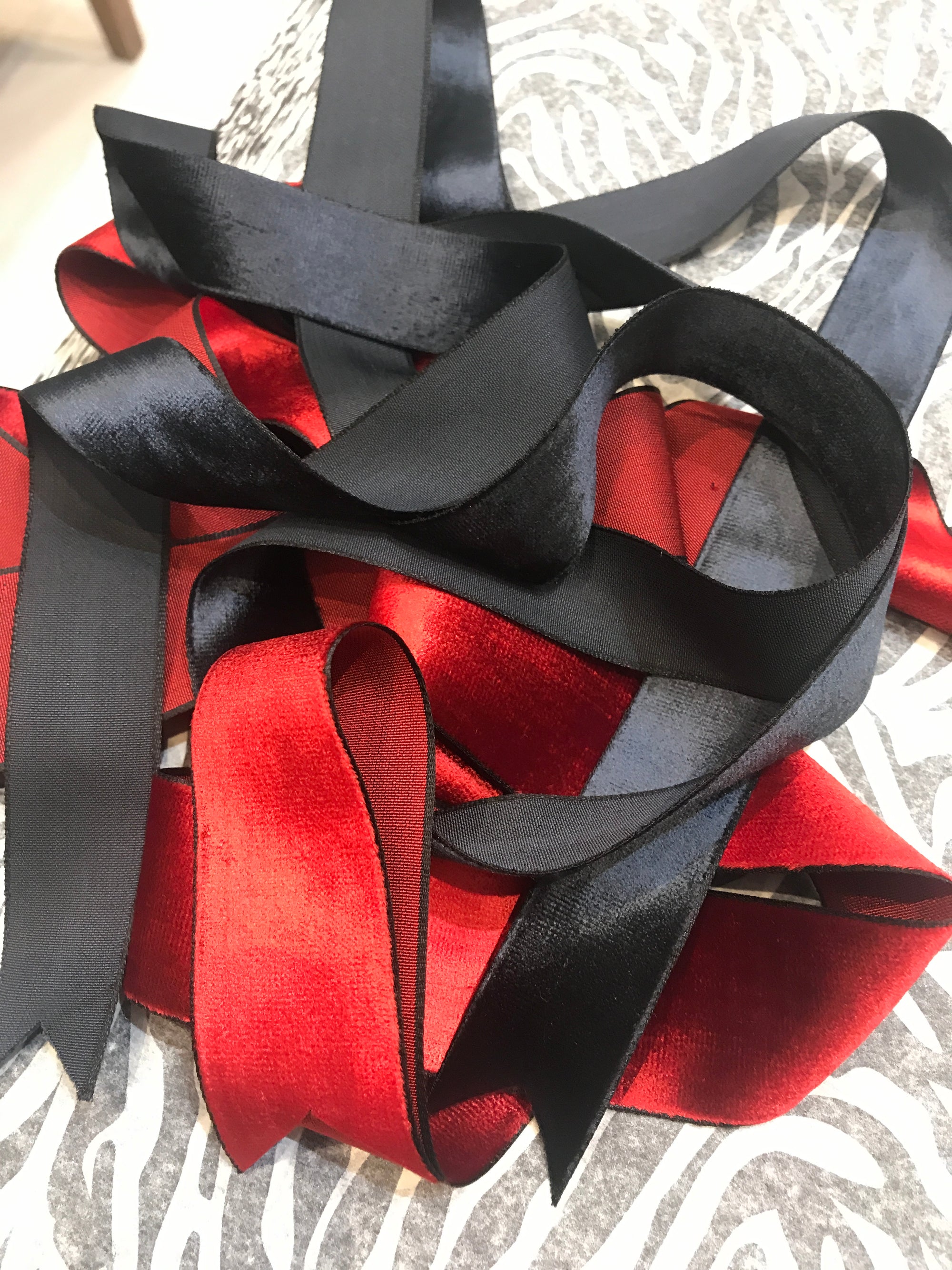 Vintage Japanese silk-velvet ribbon