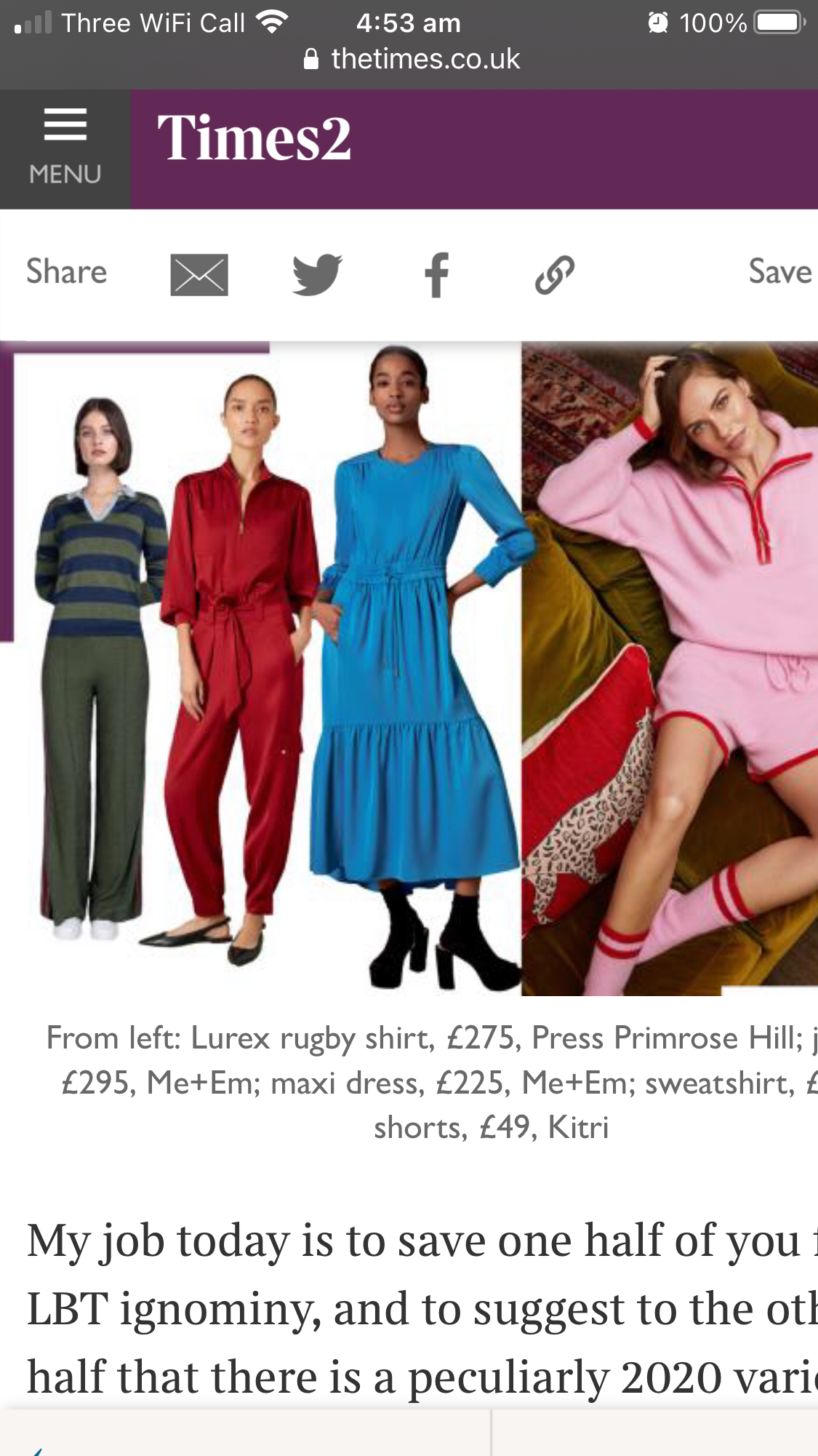 Athleisure by Anna Murphy in The Times, December 2020