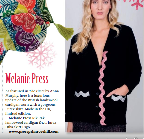 Melanie Press Collection Rik Rak Cardigan in On The Hill Magazine