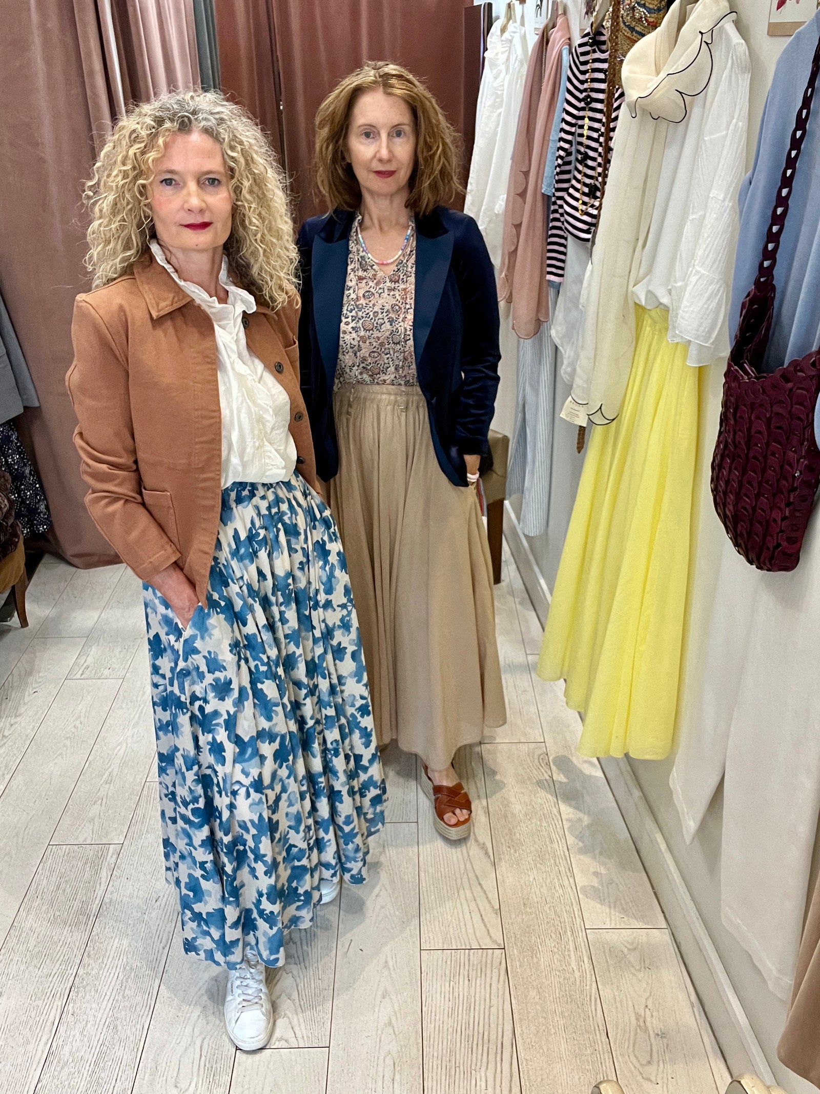 Blue Print Long Skirt