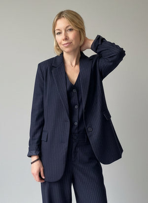 Cara Navy Pinstripe Blazer