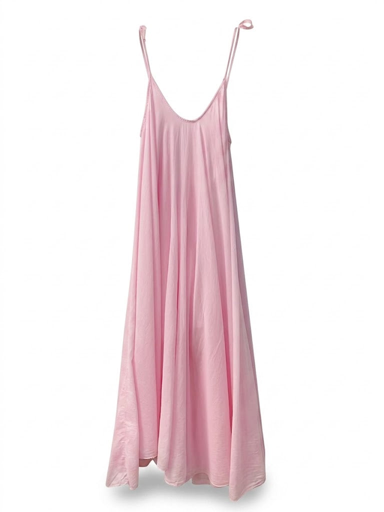 Strappy Italian Cotton Long Dress - PRESS Primrose Hill