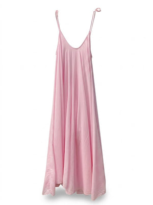 Strappy Italian Cotton Long Dress - PRESS Primrose Hill
