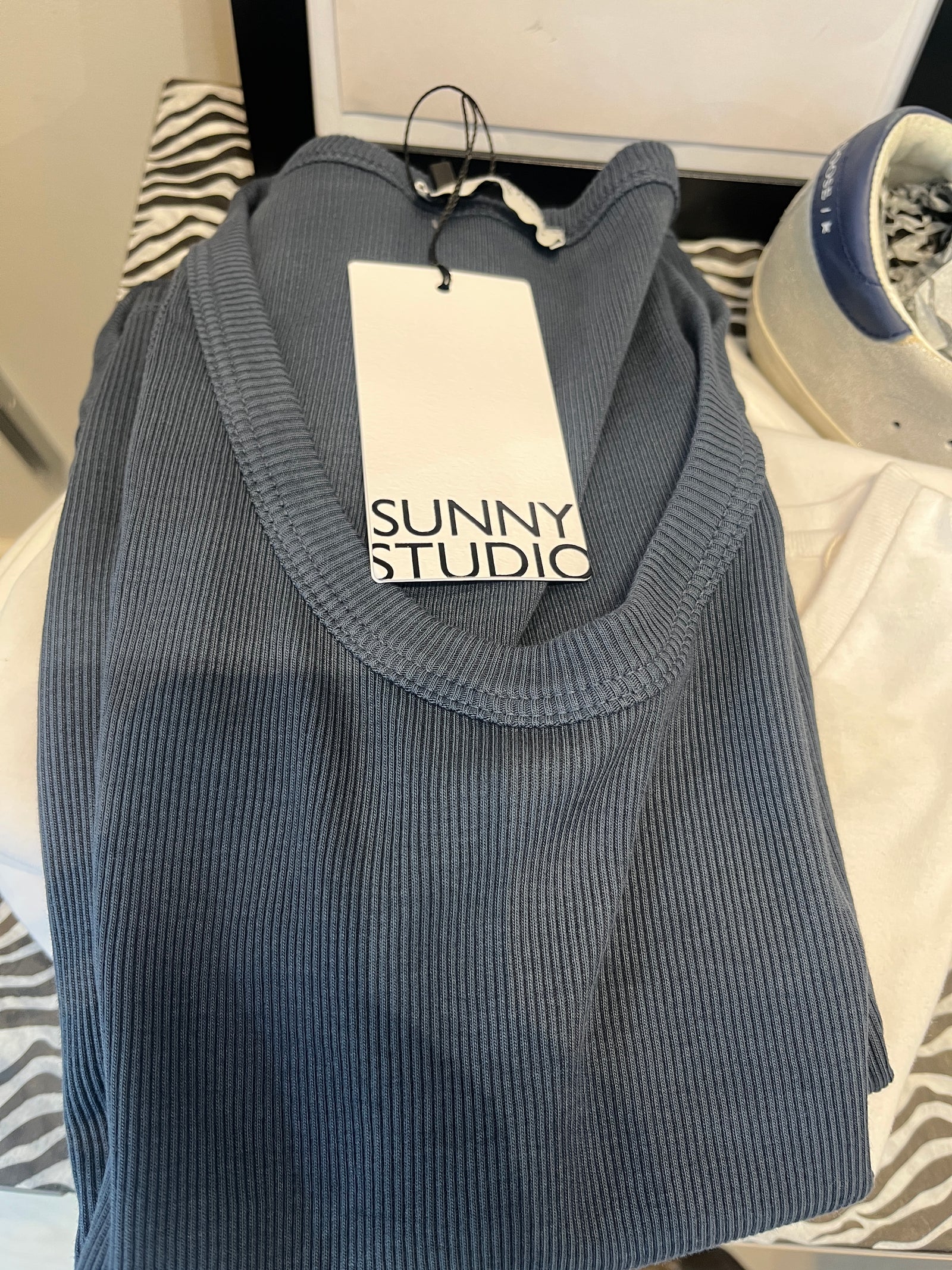 Navy Rib Tank - PRESS Primrose Hill