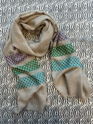 Cashmere Scarf Swarovski Trim