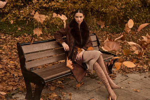 Choc Brown Faux Fur Belted Coat