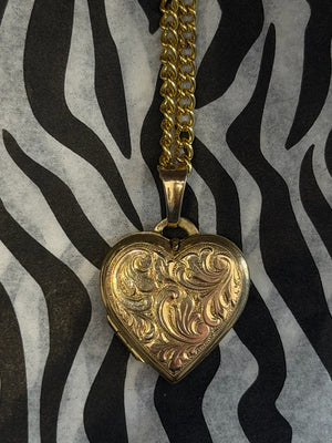 Vintage Gold-Plated Locket or Charm Necklace