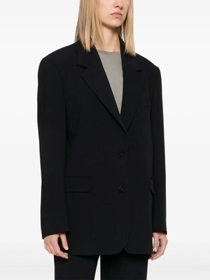 Maia Blue-Black Oversize Single-Breasted Jacket