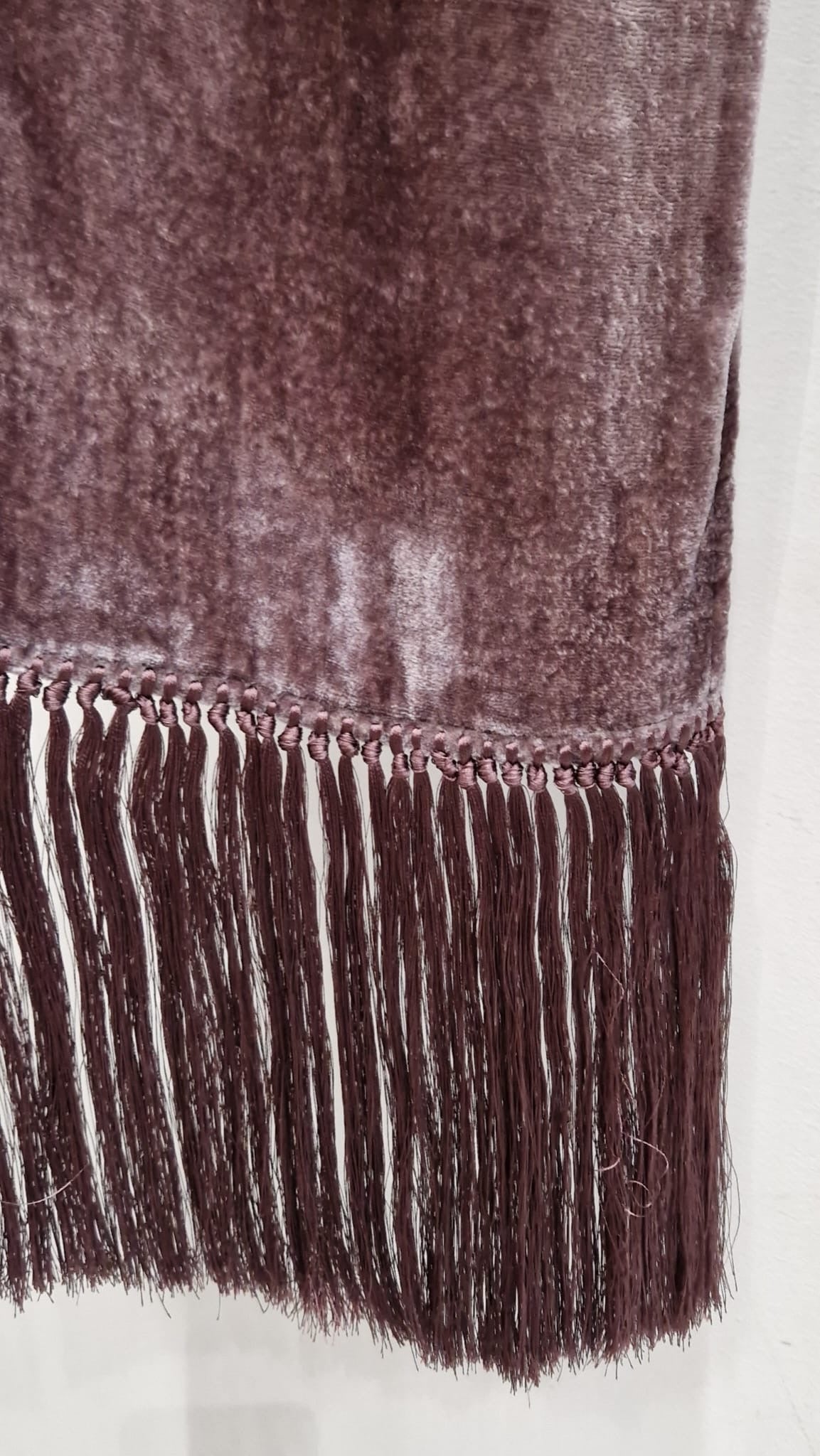 Alfie Brown Silk Velvet Fringe Scarf