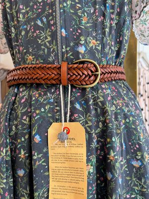 Tan With Black Edges Woven Belt