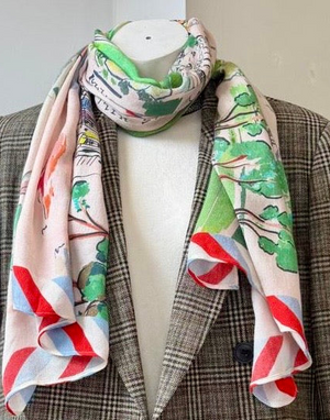 Primrose Hill Panorama Wool-Modal Scarf