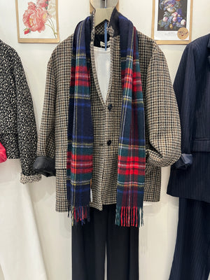 Tartan Cashmere Fringed Scarf