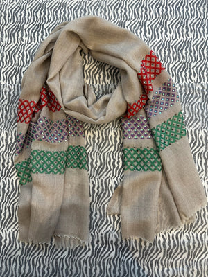 Cashmere Scarf Swarovski Trim