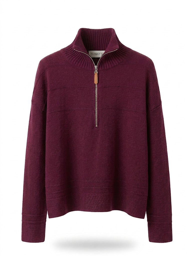 Stanley Knit Pullover With Zip-Neck - PRESS Primrose Hill