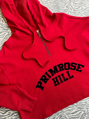 Red Primrose Hill Crop Hoodie