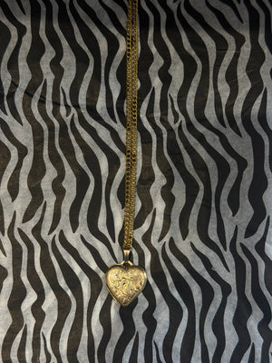 Vintage Gold-Plated Locket or Charm Necklace