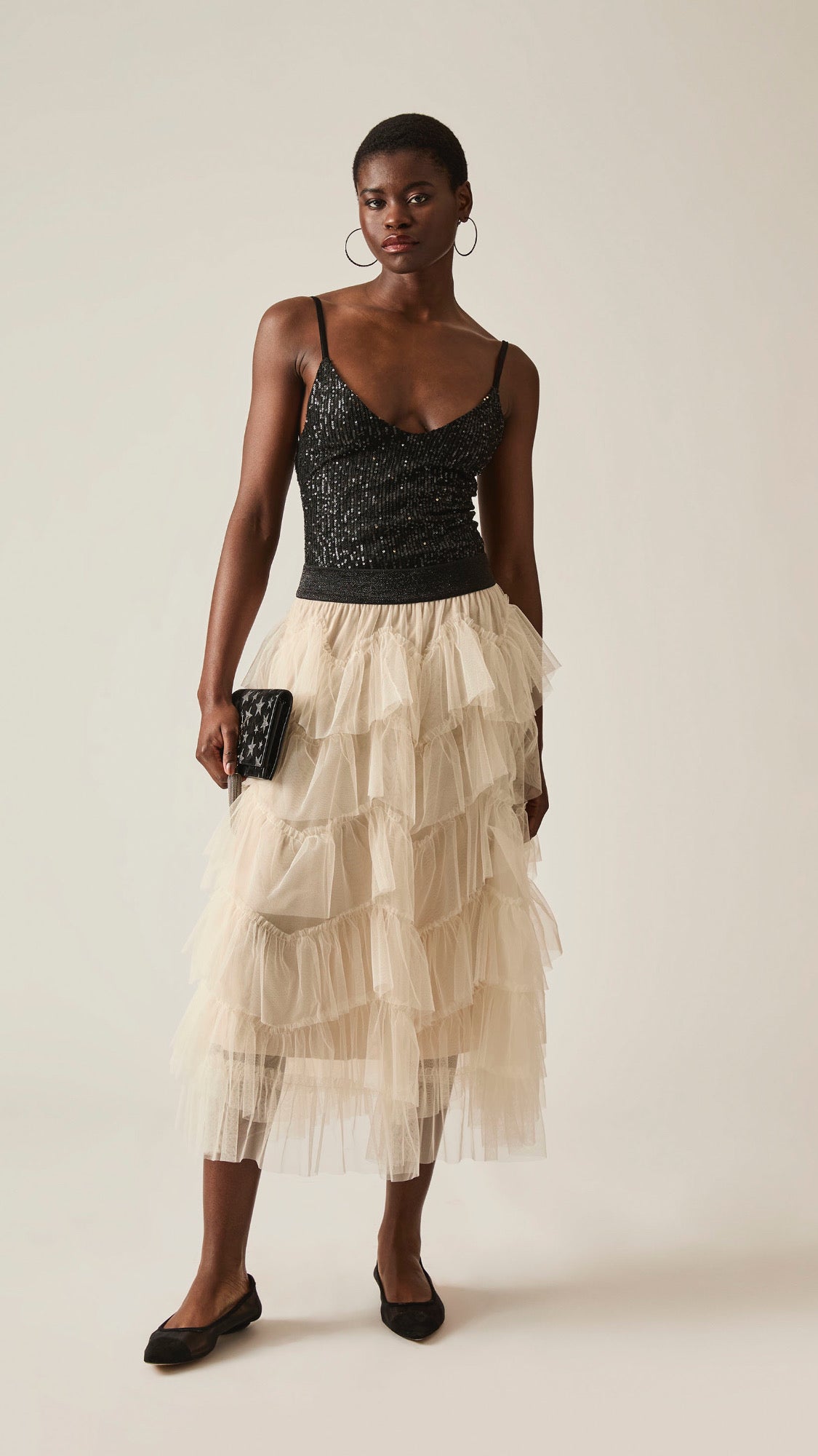 Bradshaw Nude Ruffle Skirt