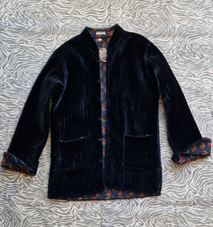 Navy Reversible Velvet Kelly Jacket