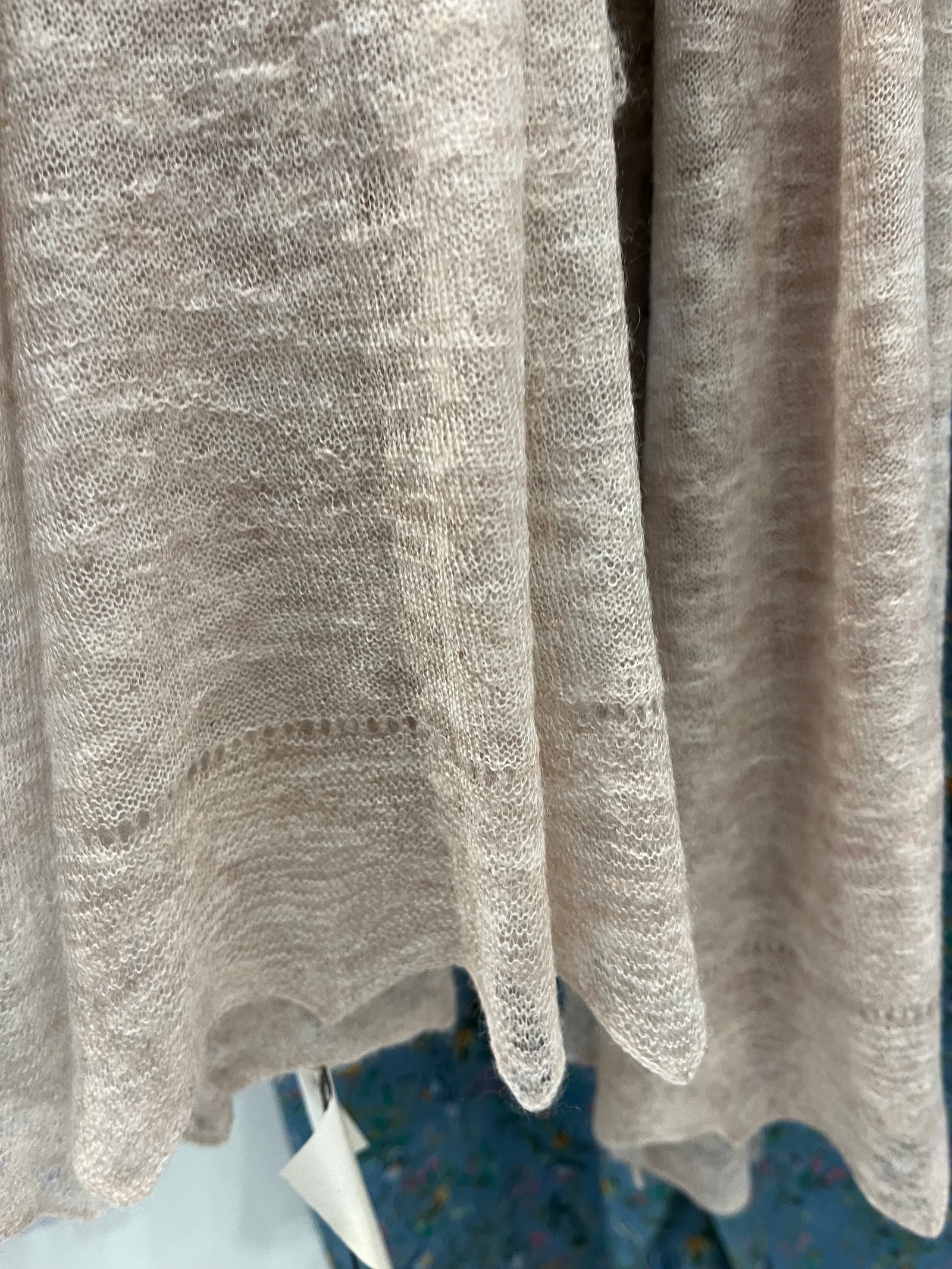 Beige Cashmere Baby Knit Scarf