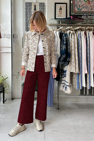 Red Botanical Sailor Tux Pants