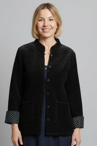 Navy Reversible Velvet Kelly Jacket