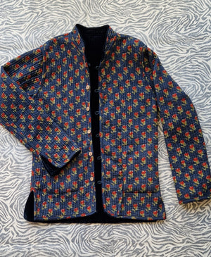 Navy Reversible Velvet Kelly Jacket