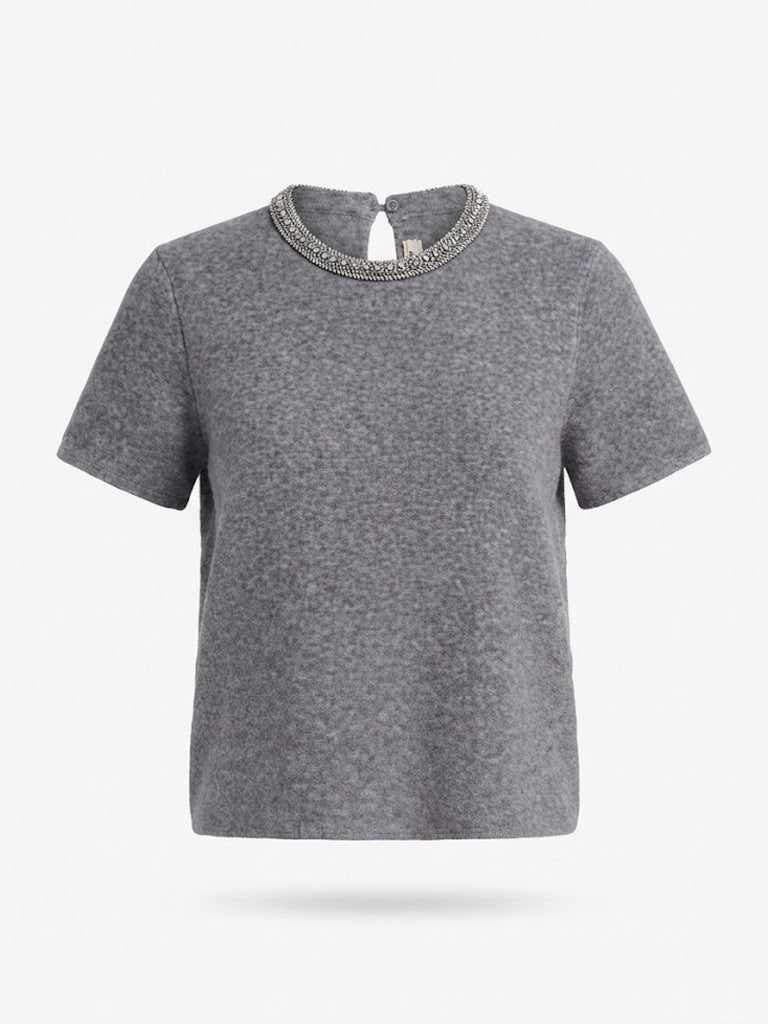 Grey Evan Crystal-Trim Knit