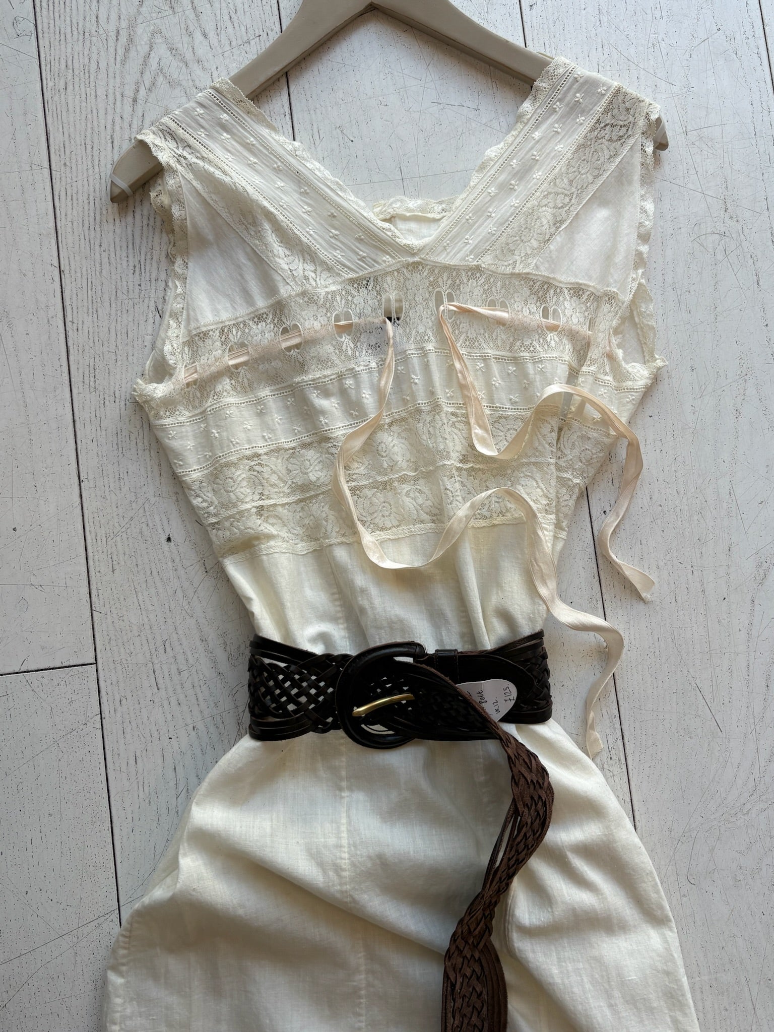 Vintage Ecru Cotton & Lace Dress - PRESS Primrose Hill