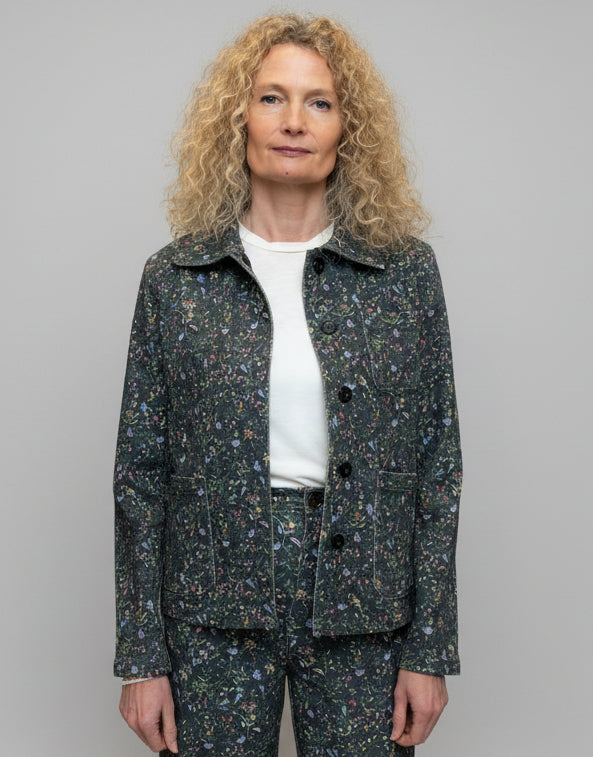 Botanical Pelli Stretch Cotton Twill Jacket