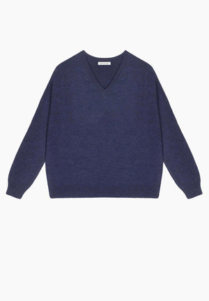 Blue Knit Troncoso V-Neck Pullover