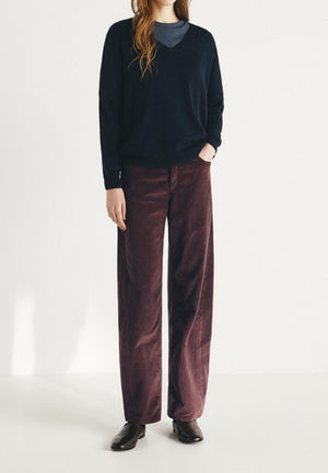 Navy Troncoso V-Neck Pullover - PRESS Primrose Hill