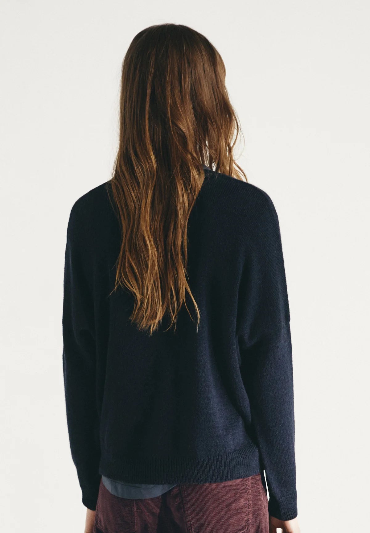 Navy Troncoso V-Neck Pullover - PRESS Primrose Hill