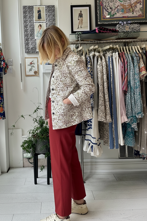 Red Botanical Sailor Tux Pants - PRESS Primrose Hill