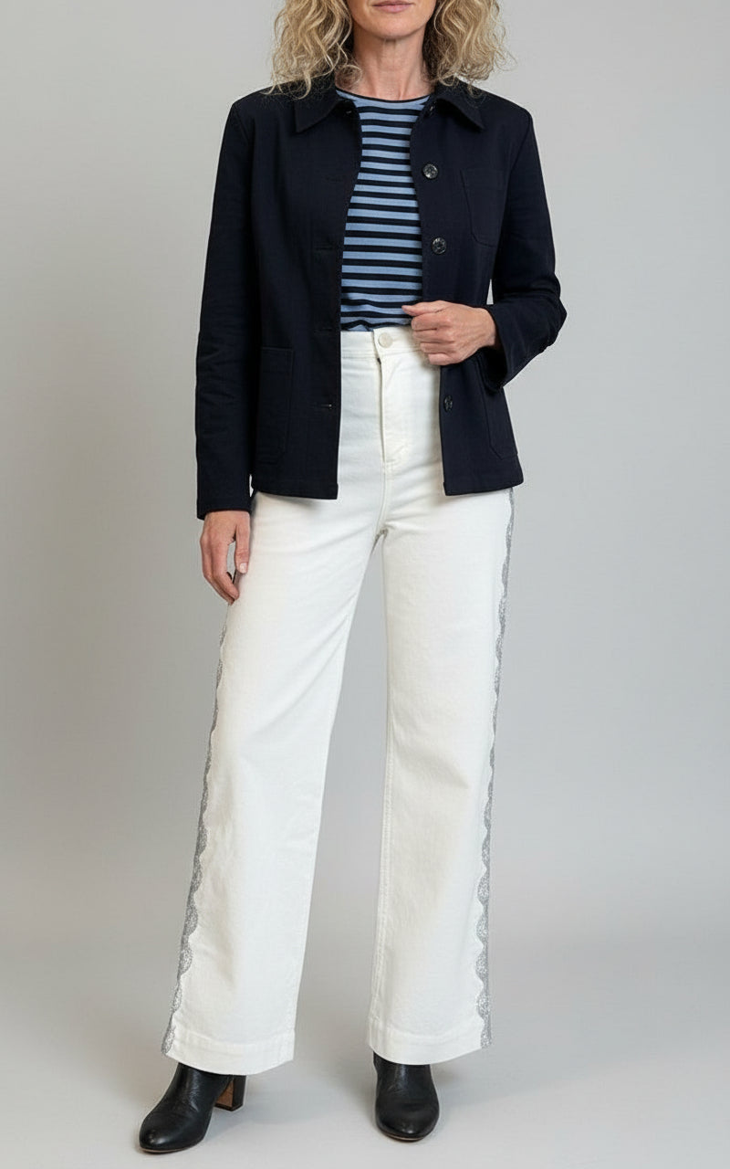 Ric Rac White Sailor Pincord Pant