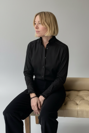 BLACK VITA Pique-Jersey Pie-Crust Shirt