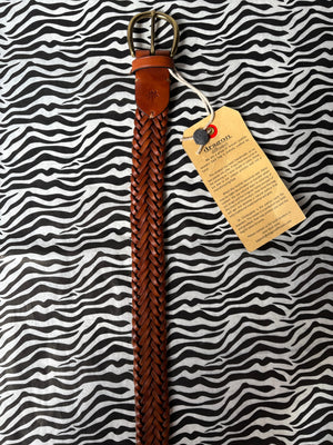 Tan With Black Edges Woven Belt