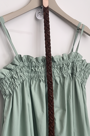 Brown Woven Skinny Belt