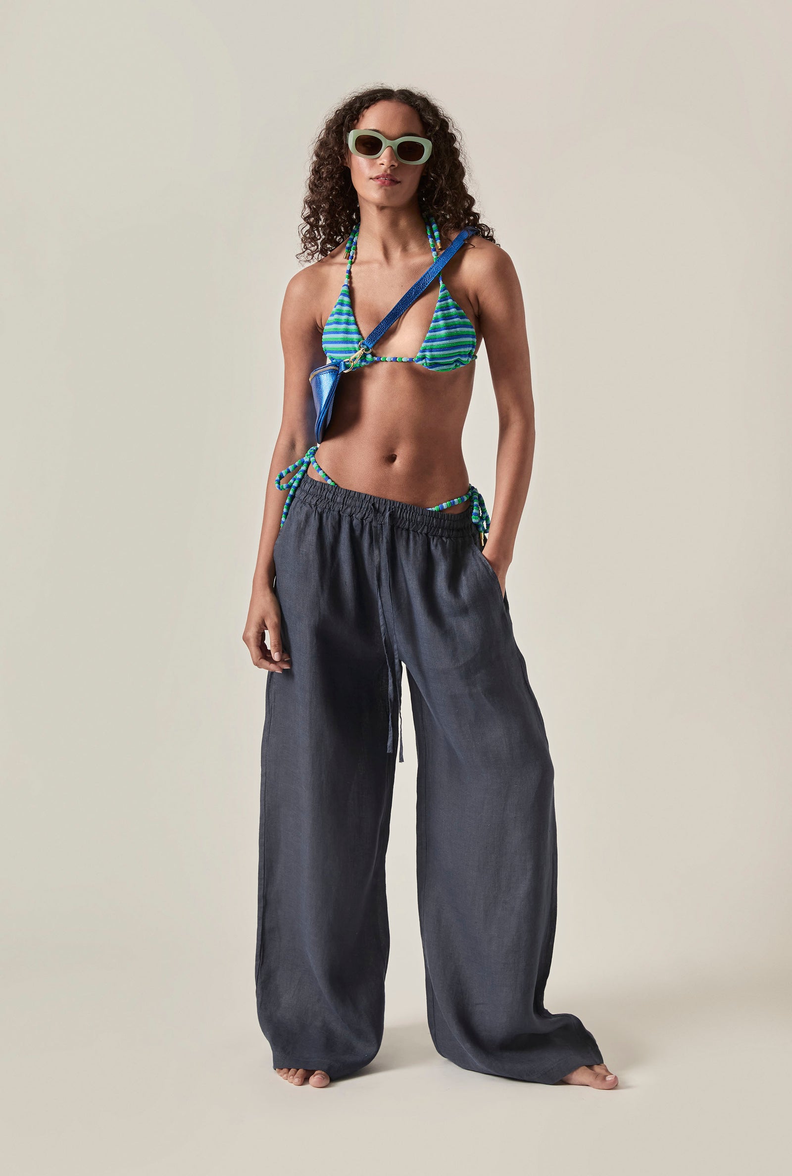 Linen Trousers : White | Navy | Taupe