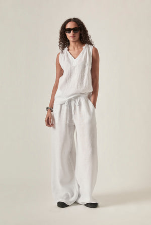 Linen Trousers : White | Navy | Taupe