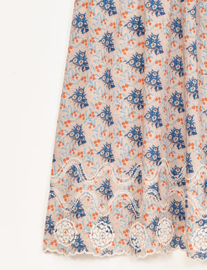 ASTER PRINT & EMB MIDI DRESS