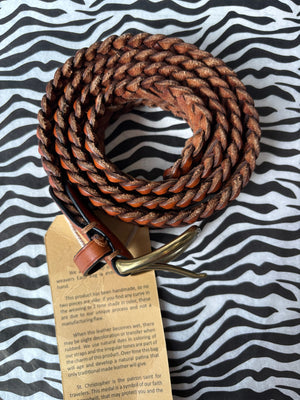 Tan With Black Edges Woven Belt