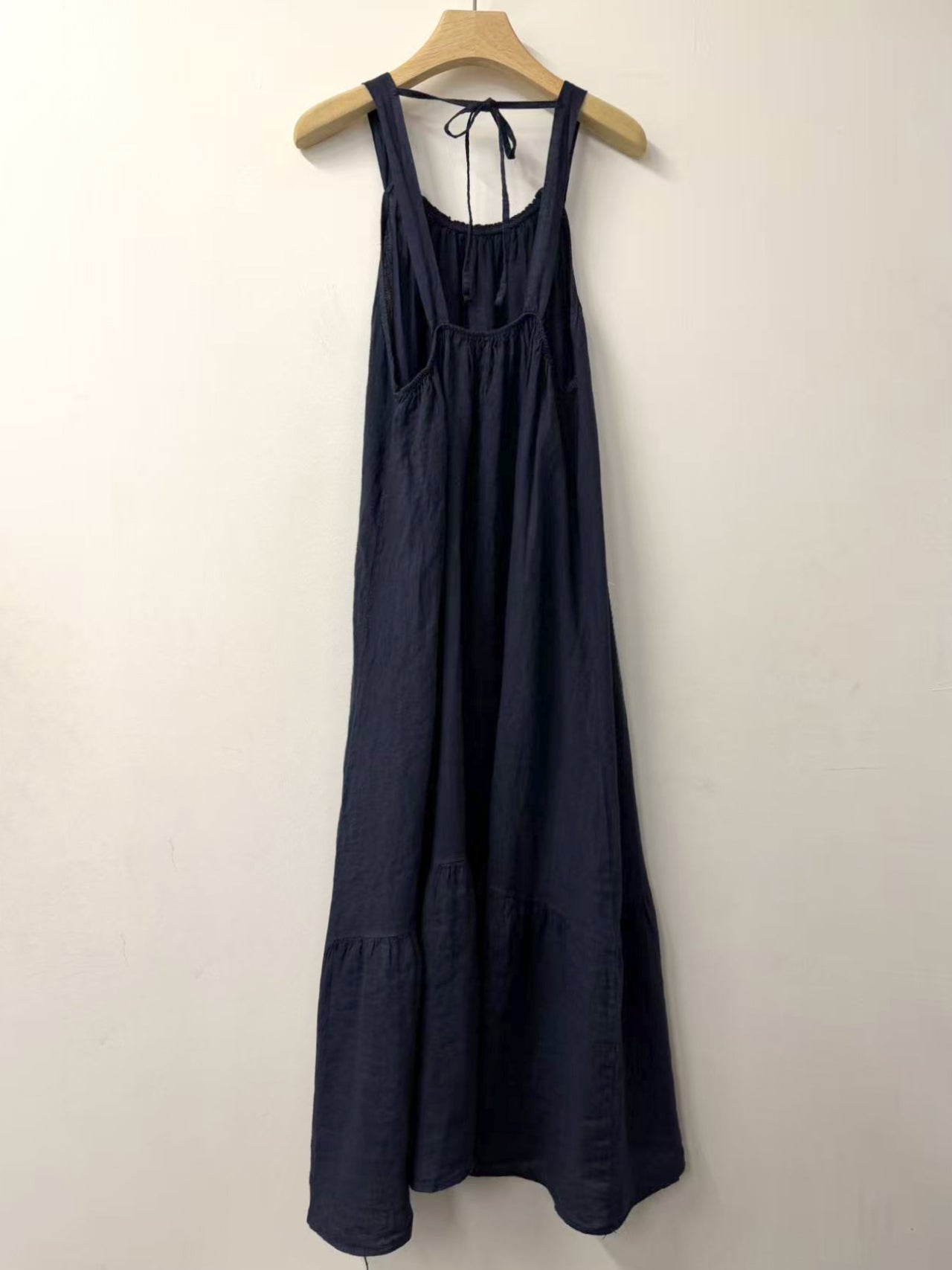Navy Linen Long Dress - PRESS Primrose Hill