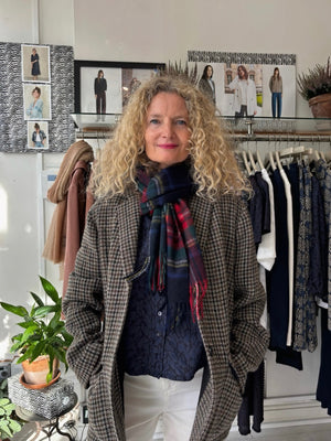 Tartan Cashmere Fringed Scarf