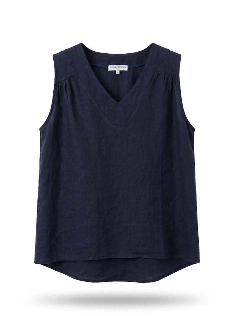Sleeveless Linen Top