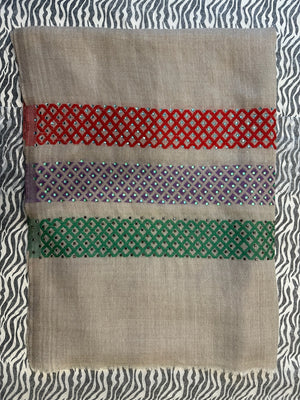 Cashmere Scarf Swarovski Trim