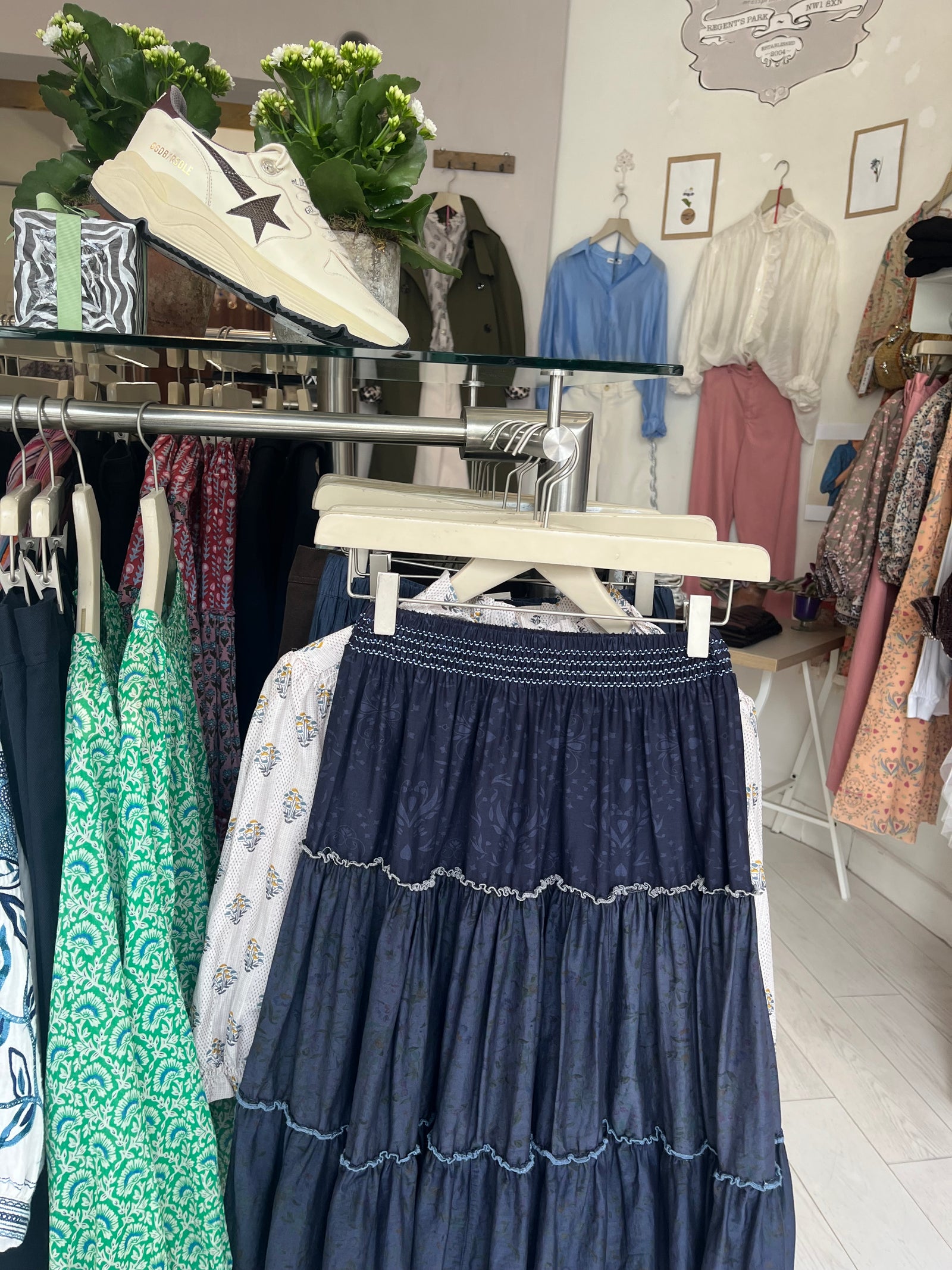 Navy Shilpa cotton OD skirt