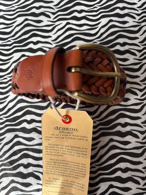Tan With Black Edges Woven Belt