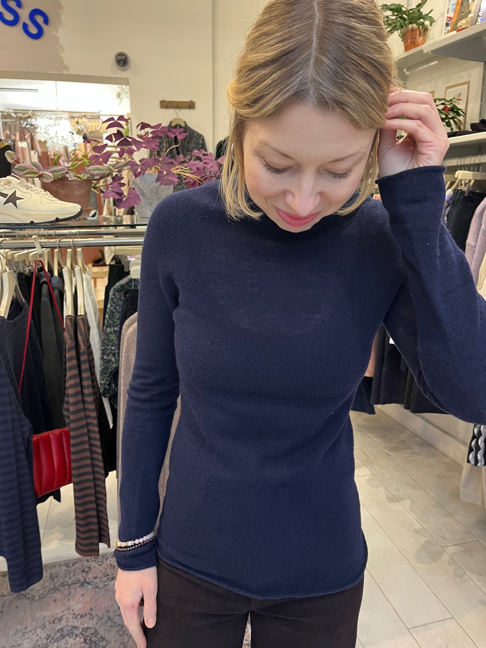 Navy Italian Seamless Polo Knit