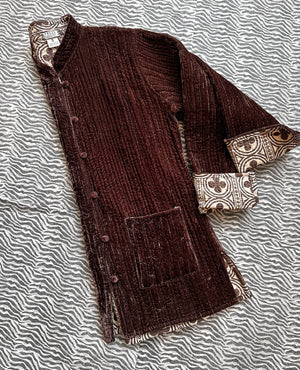 Brown Reversible Velvet Kelly Jacket